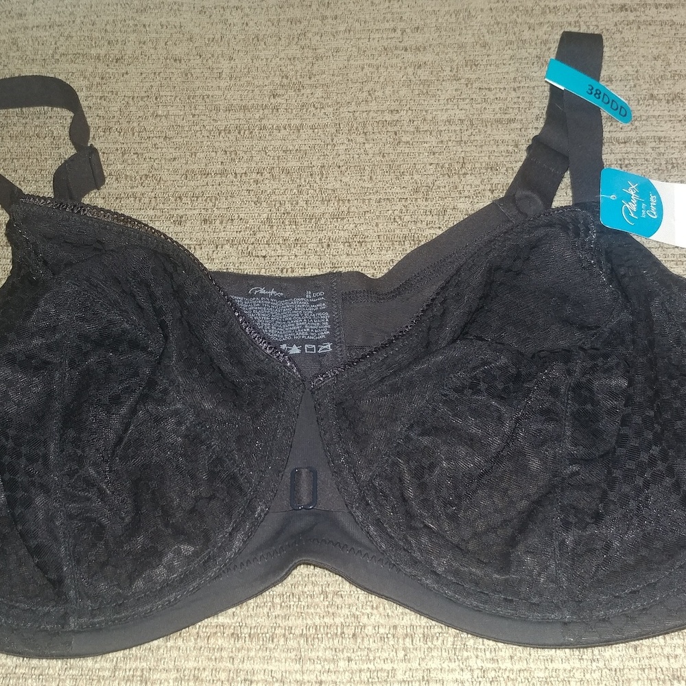 Platex Black underwire bra 38DDD